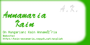 annamaria kain business card